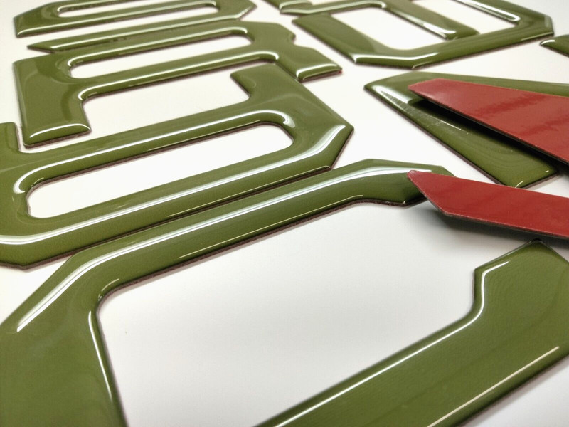 OLIVE GREEN 3D DOMED TAILGATE LETTERS FITS CRUZ 2022 -2025 US MADE