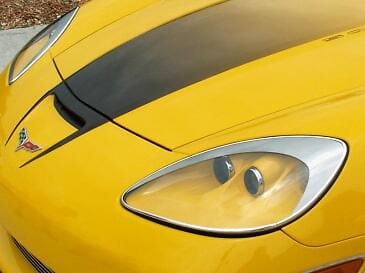 2pcs Headlight Eyebrow Kit for 2005-2013 Corvette C6 Polished Chrome-Plated ABS gallery