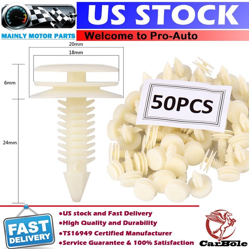50PCS Front Door Trim Panel Retainer Car Fasteners Clips For Chevy Pontiac GMC