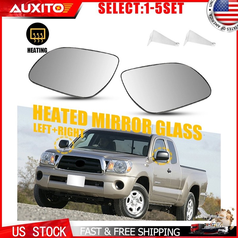 For 2005-2011 Toyota Tacoma Driver Passenger Heated Side View Mirror Glass 2-20