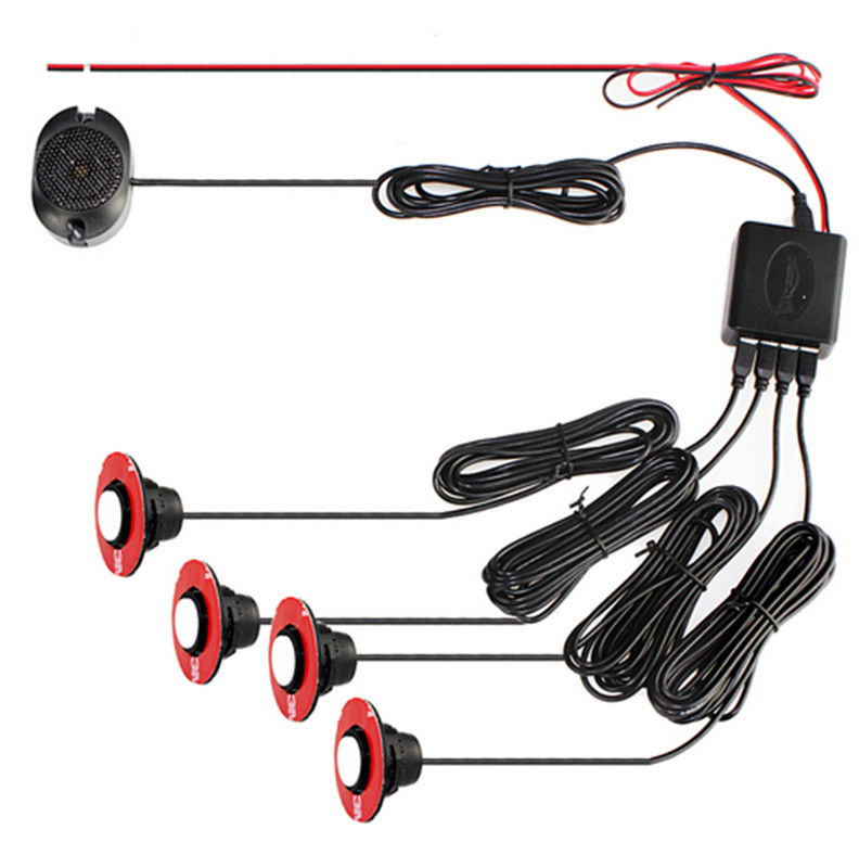4 Sensors Parking Sensor Car Backup Reverse Radar System Alarm Kit 16mm White gallery