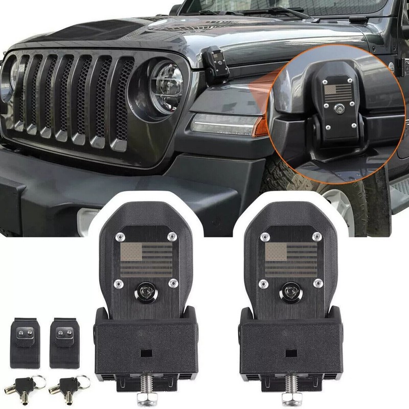 2X For Jeep Wrangler JL 2018-Present OEM Hood Latches Catch Locking with Key NEW