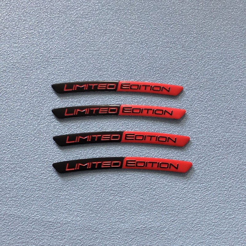 4Pcs Set 3D Limited Edition Emblem Badge Sport Wheel Hub Strip Rim Sticker Decal