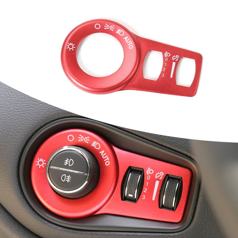 Headlight Switch Button Cover Trim Decor For Jeep Renegade 16+ Red Accessories