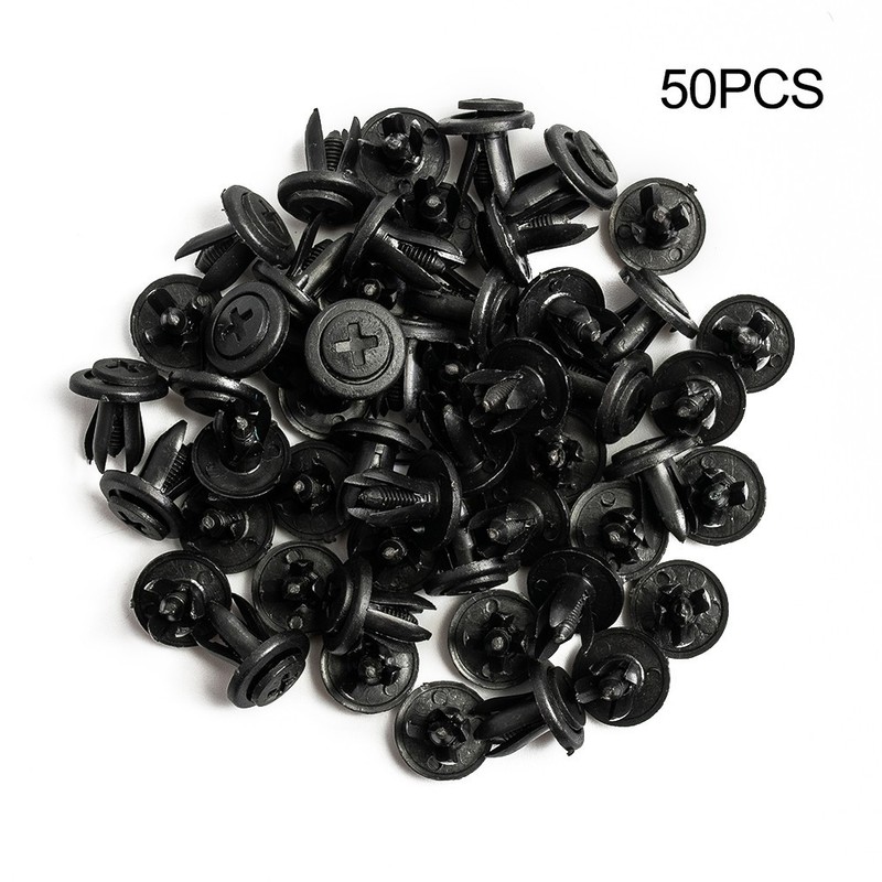 Bumper Push Pin Clips Black Parts Accessories Car Exterior Mouldings Trim