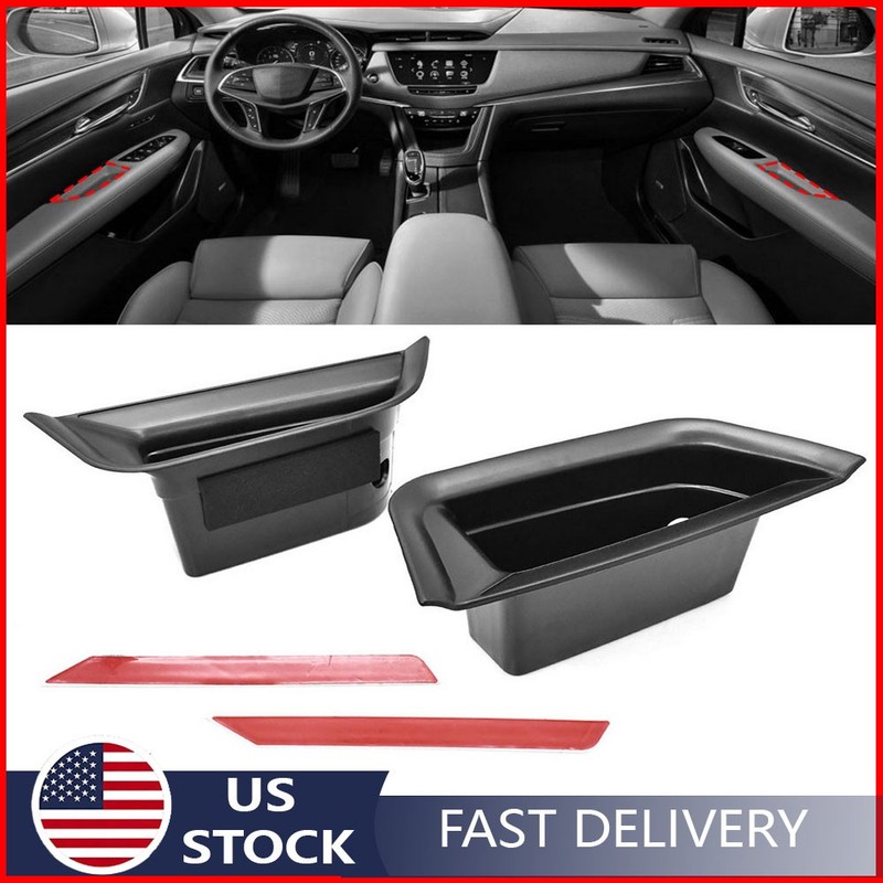 2pcs Front Inner Side Door Handle Storage Box Cover For Cadillac XT5 2016-2022