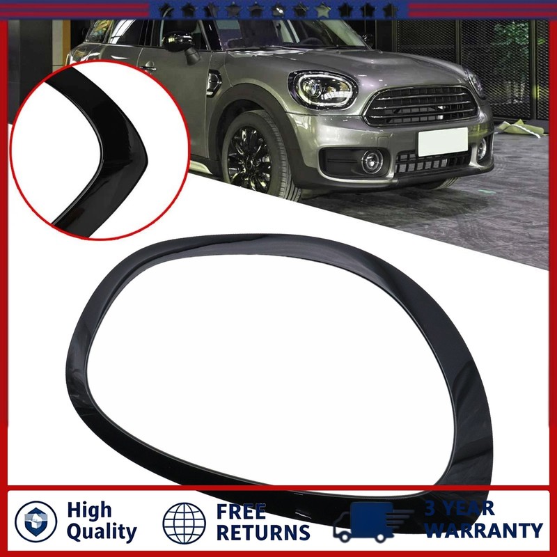 Black Headlight Bezel For 2017-2024 Mini Cooper Countryman Passenger Side USA