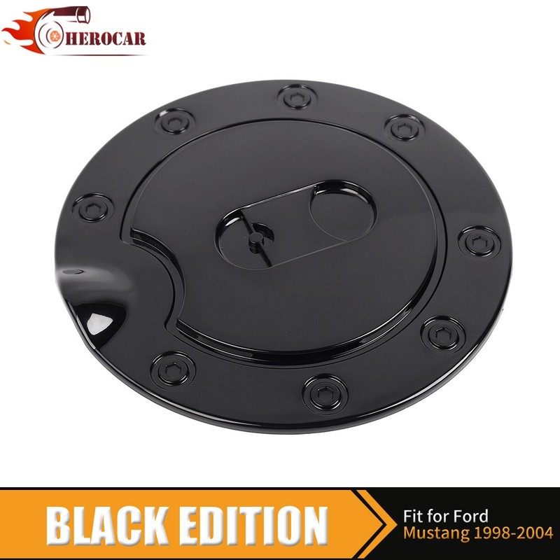 Black Fuel Gas Tank Oil Cap Door Cover For Ford Mustang 1998 1999 00 01 02 03 04 gallery