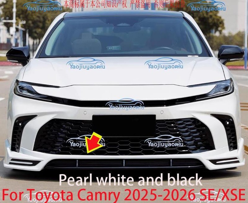 For Toyota Camry 2025-2026 SE/XSE Pearl white and black Front Bumper Lip Cover