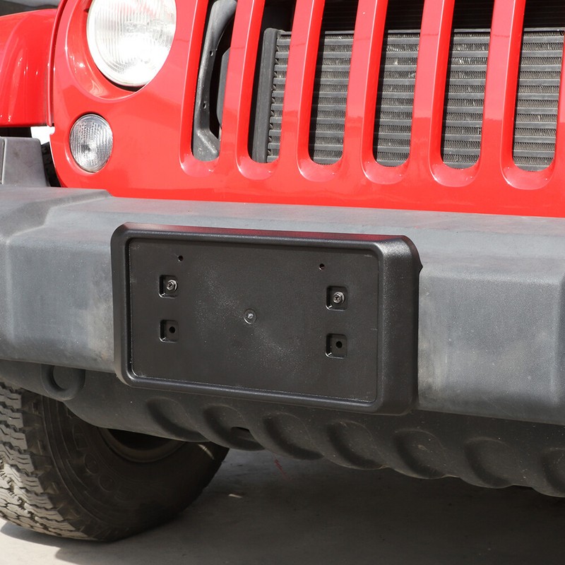 Front License Plate Mount Bracket Holder For 2013-17 Jeep Wrangler JK JKU Black gallery