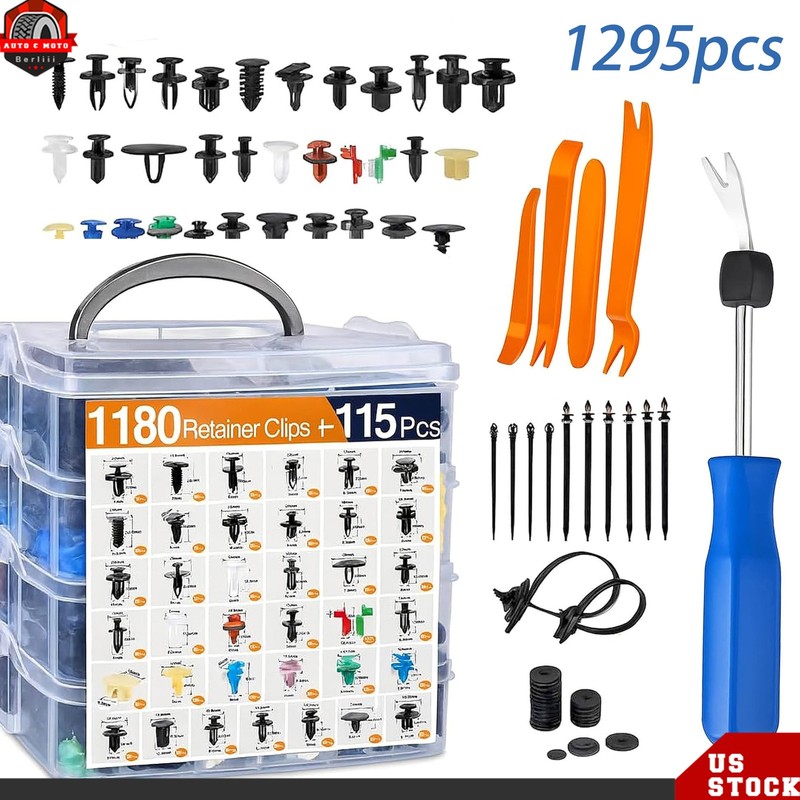 1295*Body Plastic Trim Clips Pin Rivet Car Retainer Auto Fasteners Bumper Kit gallery