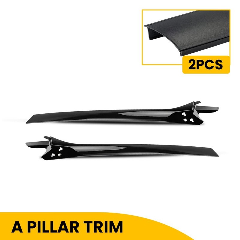 2PCS Front A-Pillar Posts Panel Black Fit 2014-2022 Land Rover Range Rover Sport