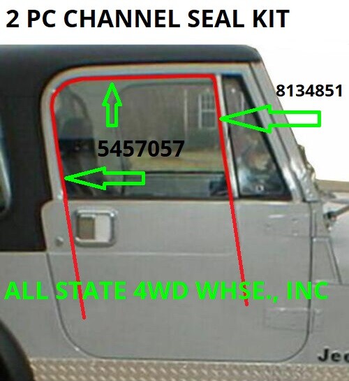 Window Run Channel Seal Weatherstrip Kit Fits Jeep CJ7 CJ8 Scrambler Wrangler YJ