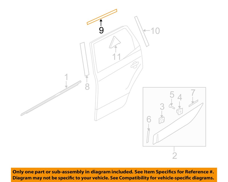 NEW HYUNDAI GENUINE OEM REAR LEFT EXTERIOR DOOR FRAME TAPE BLACK 863822S000 gallery