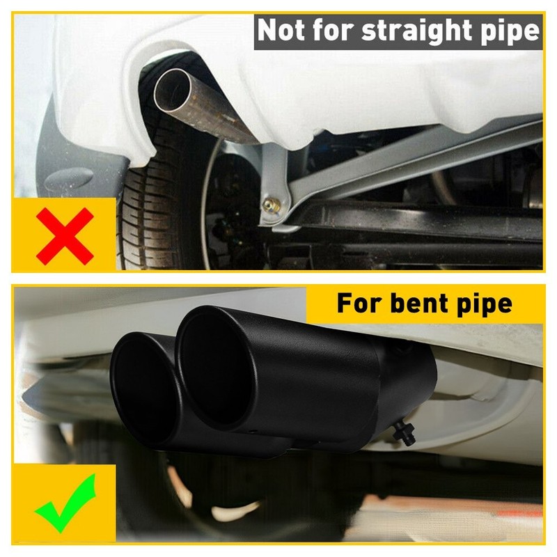 Matte Black Stainless Exhaust Steel Tip For outlet 1.5-2.4inch tailpipe Polished gallery