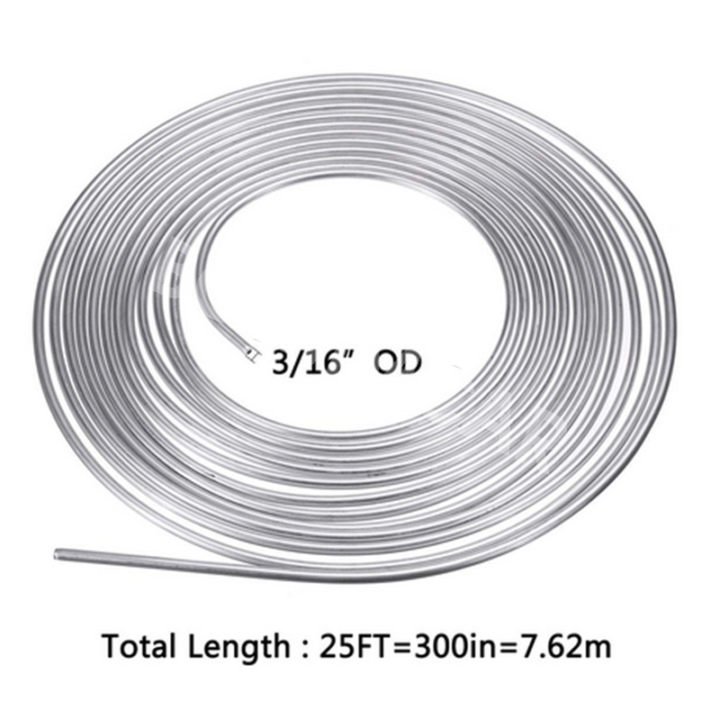Zinc Steel Silver Brake Line Tube 300in Length 10 Tube Nuts Household&Commercial