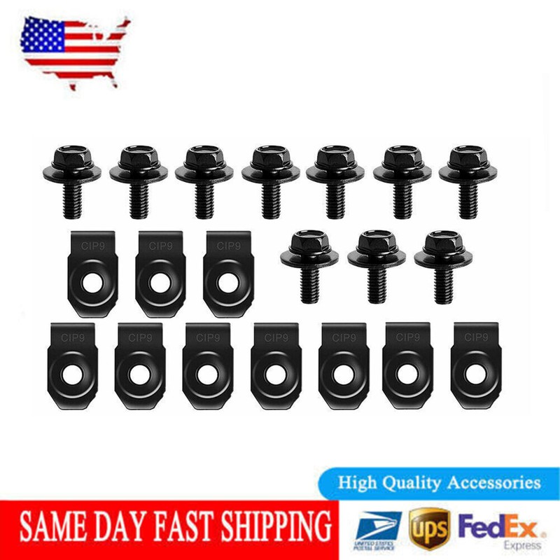 20 PIECES WITH U-NUT CLAMP AND BODY BOLT -M6-1.0 X 20 MM LONG -10 MM HEX BLACK