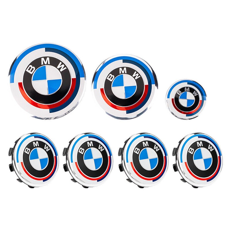 7PCS 50th Anniversary For BMW Emblem Centre Caps Badges Set 82mm 74mm 68mm 45mm gallery