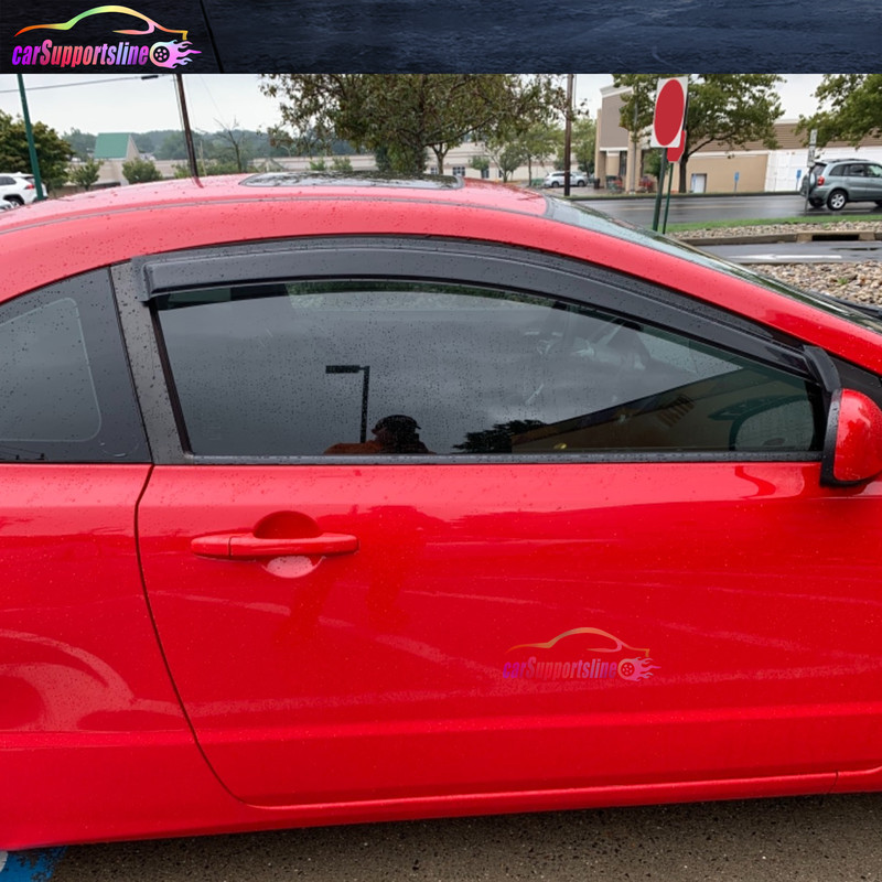 Fit For 06-11 Honda Civic Coupe Window Visor Shade Guard Deflector w/ 3D Mugen gallery
