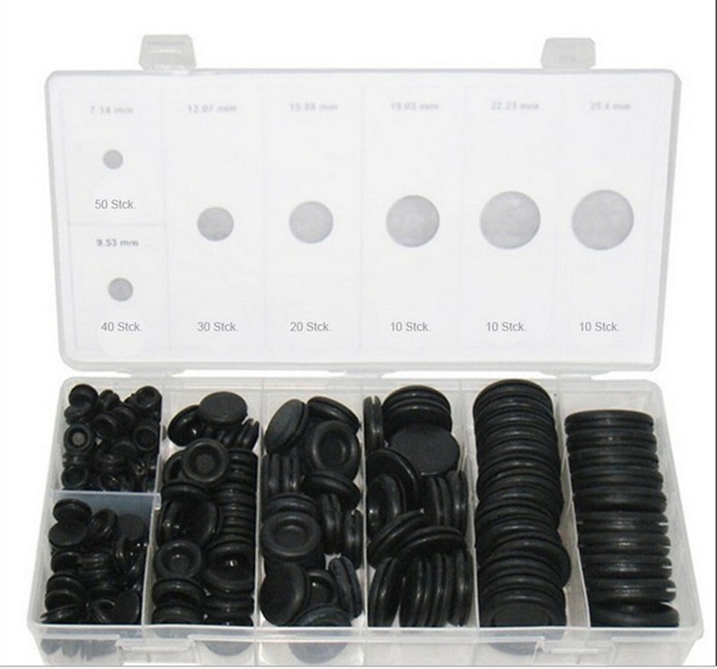 Car Firewall Hole Plug Grommet Assortment Kit Wiring Gasket Rubber 170Pcs/Set