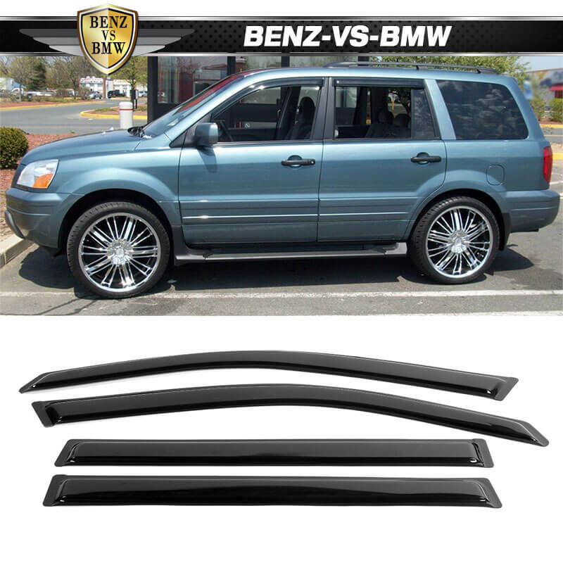 Fits 03-08 Honda Pilot Window Visors Vent Windshield Sun Shade Acrylic 4PC