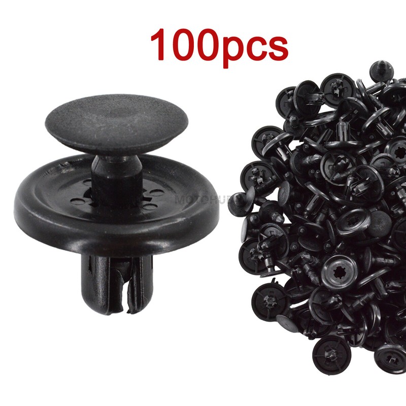 100Pcs Fender Clips 7mm Fastener Bumper Pin Plastic Rivets for Toyota Pontiac