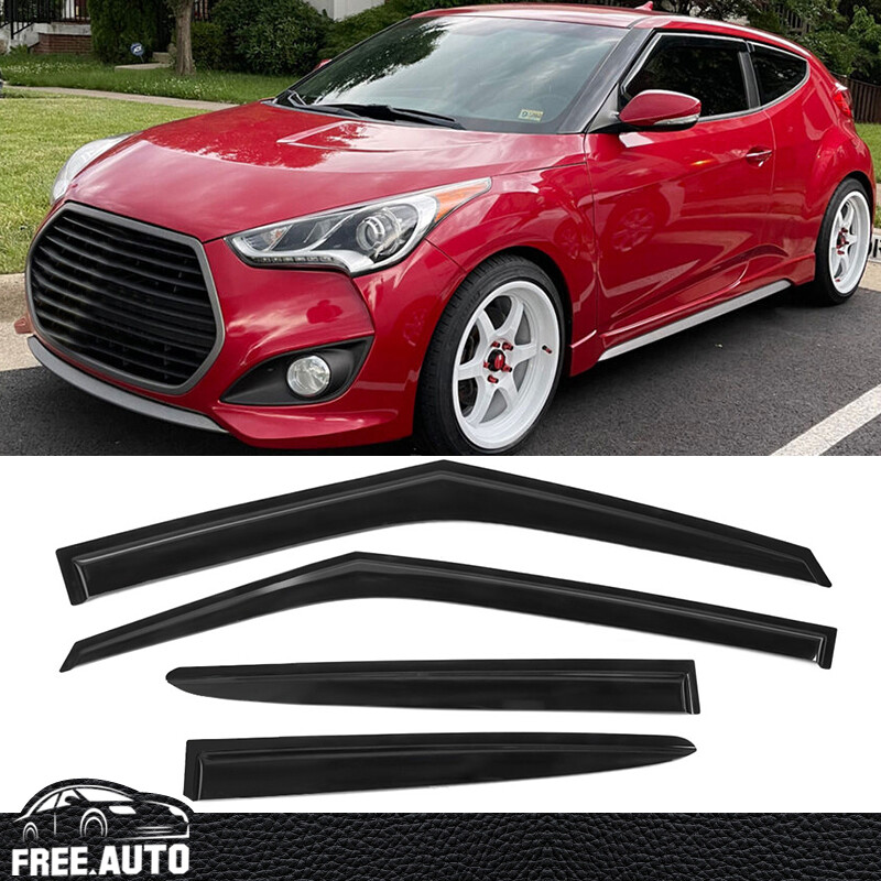 Fit for 11-18 Hyundai Veloster Slim Style Window Visors Rain Sun Guard 4PCS