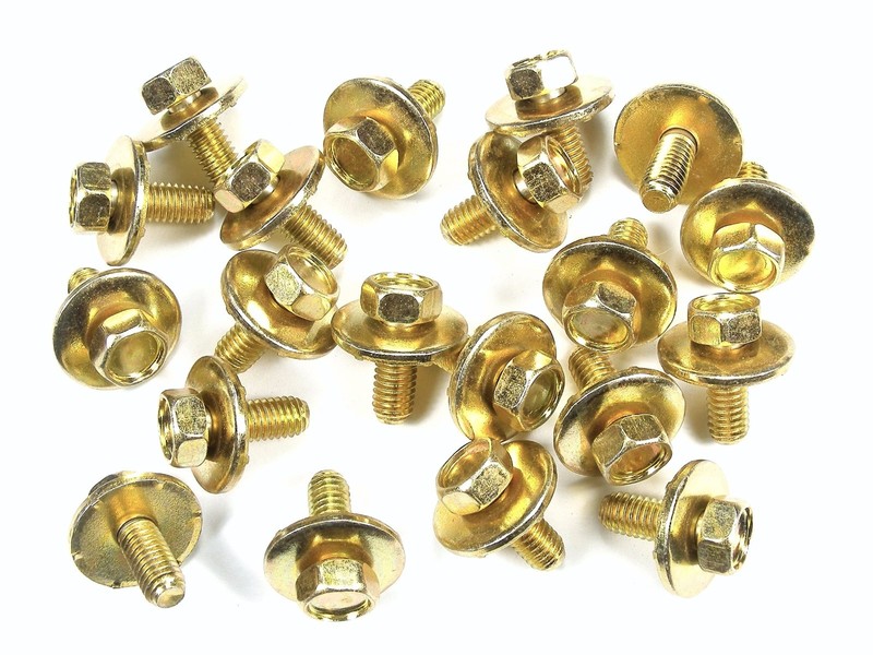 Toyota Body Bolts- M6-1.0 x 16mm Long- 10mm Hex- 19mm Washer- 20 bolts- #170