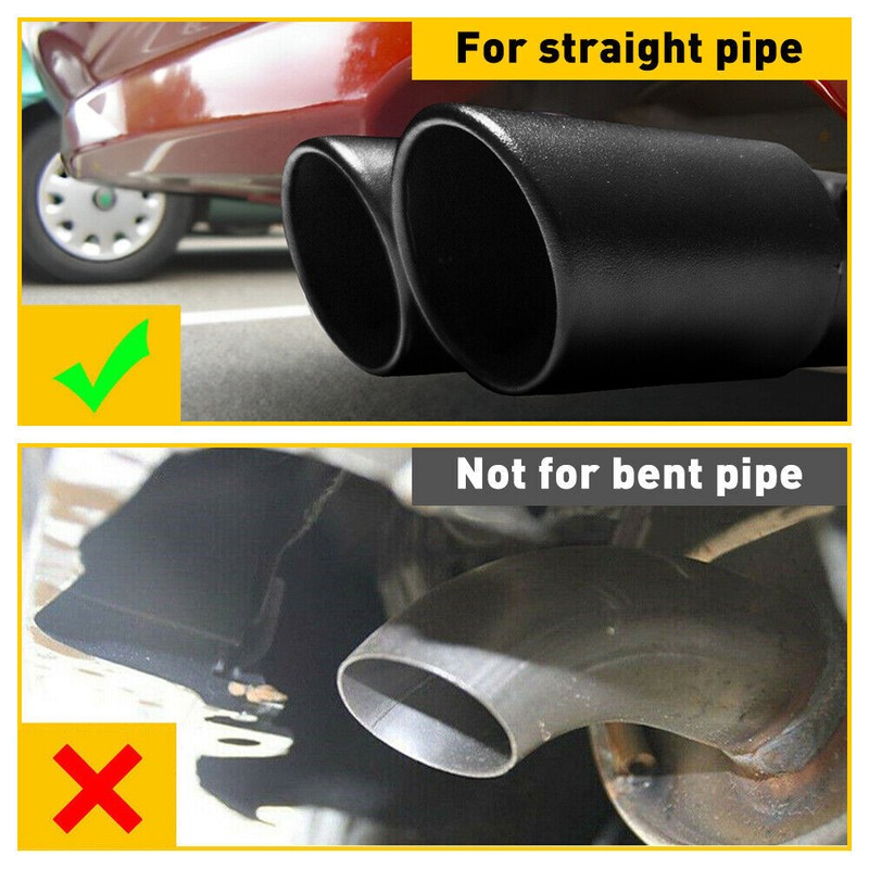 Car Rear Exhaust Pipe Tail Muffler Tip Matte Black Stainless Steel Accessories gallery