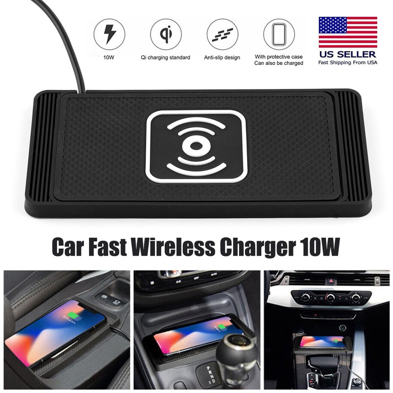 Wireless Car Phone Charger Fast Charging Launch Mat Stand Dock For Apple Samsung