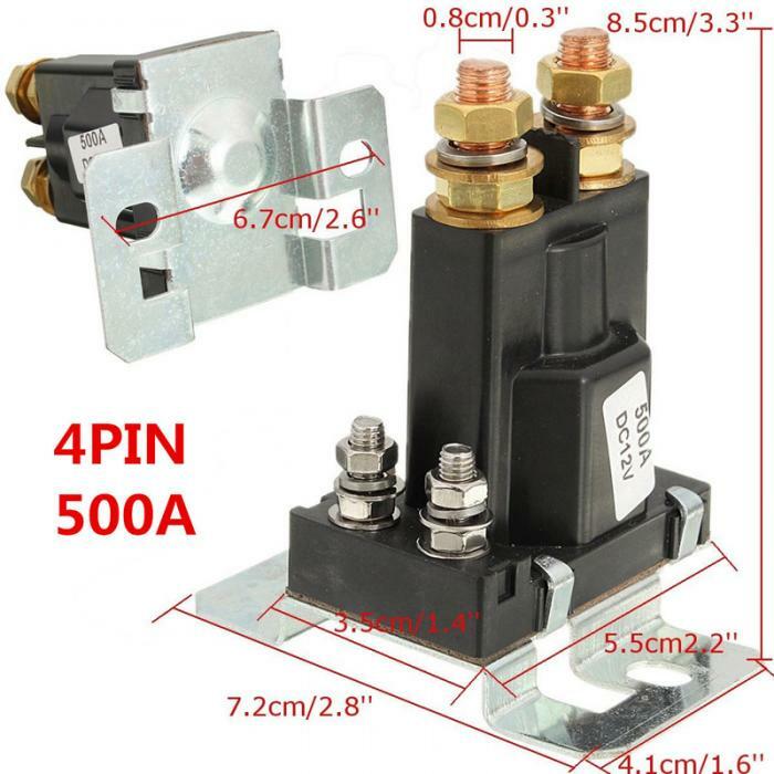 Car Dual Battery Isolator Relay Start On/Off Auto Power Switch 500A AMP 4 Pins gallery