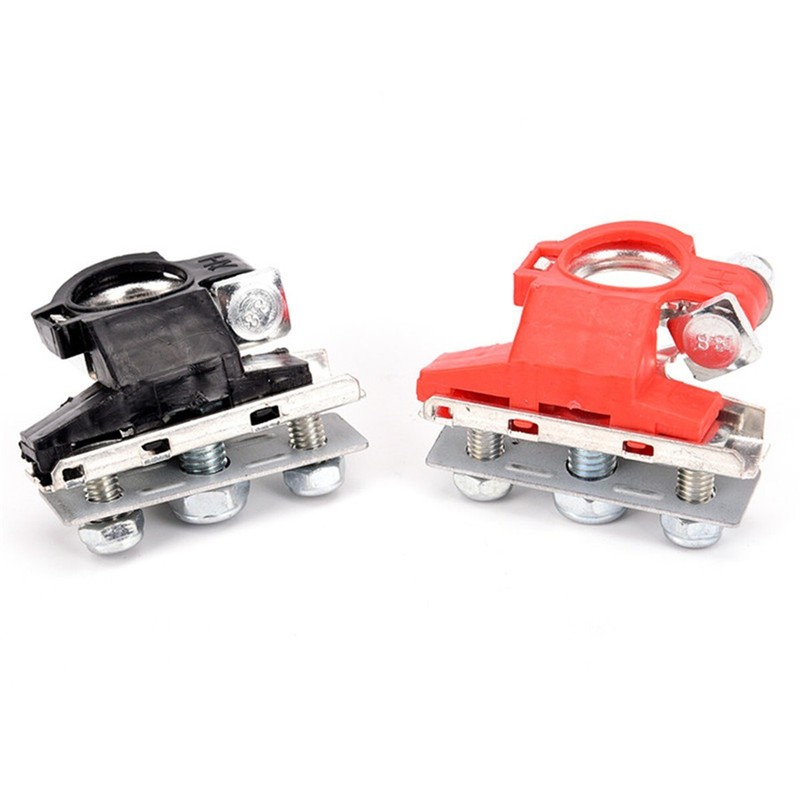 2PCS Car Battery Terminal Connector Positive Negative Post Heavy Duty Clamp Clip