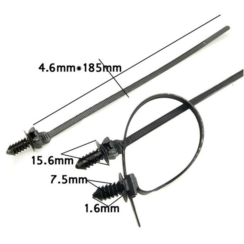 50PCS Nylon Cable Ties Car Kit Zip Strap Tie Wrap Push Clip Fastener Bundle Wire gallery