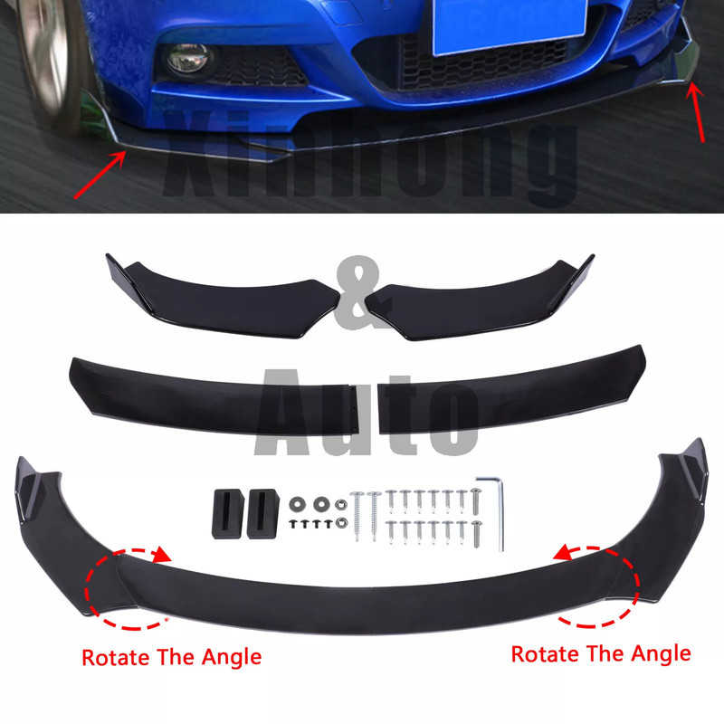 For VW Passat CC Glossy Black Front Bumper Chin Lip Splitter Spoiler Body Kit