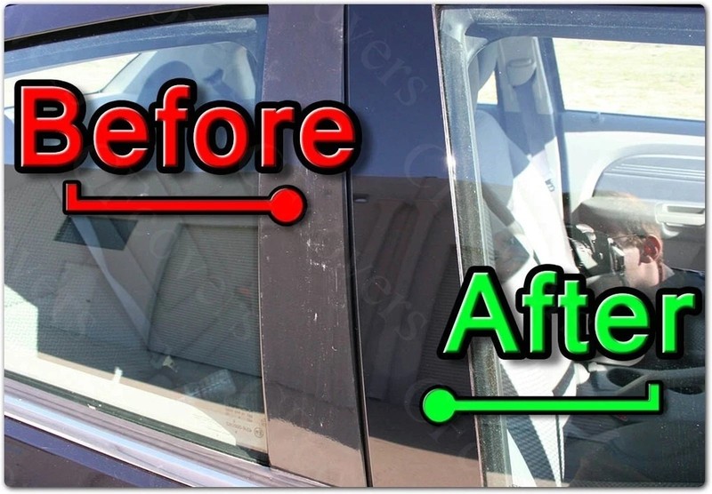 Black Pillar Post Covers for Subaru Impreza 12-16 (5dr) (STI/WRX) 6pc Set Door B