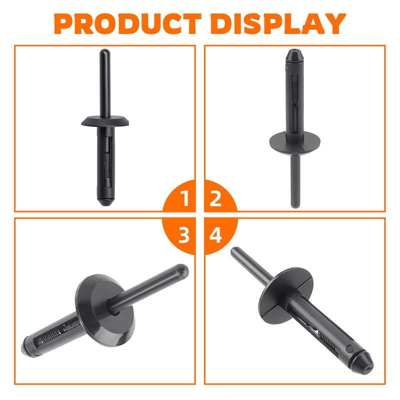 50Pcs/Set Nylon Blind Rivets 6500911 14063981 N803043S For Jeep Chrylser Dodge gallery
