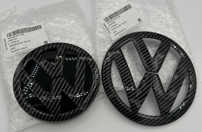 New Carbon Fiber Front and Rear Badge Emblem for VW MK7 GTI GOLF7 Set