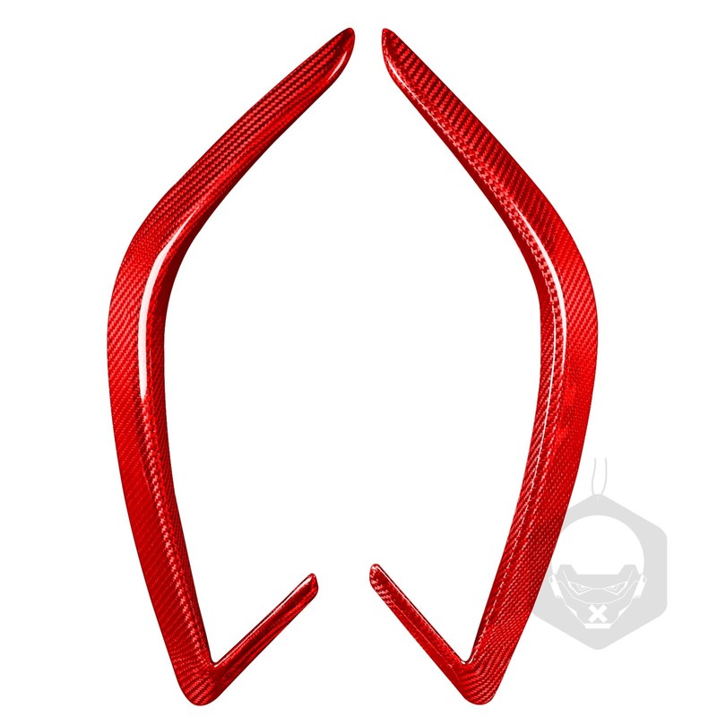 2X Red Carbon Fiber Rear Bumper Spoiler Splitter Lip Cover For Kia Stinger 18-23 gallery