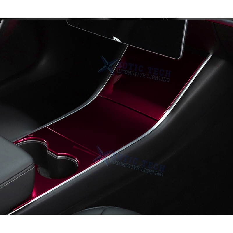 For Tesla Model Y/3 2017-2020 Wine Red Center Console Cupholder Cover Trim Set gallery