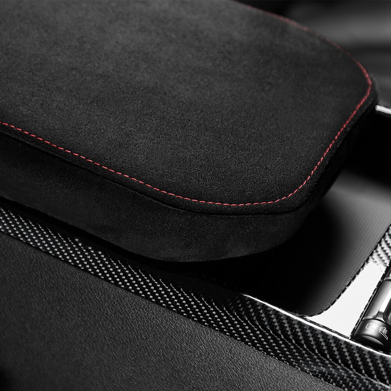 US --- Suede Central Console Armrest Cushion Pad Cover For Kia Stinger 2018-2023 gallery