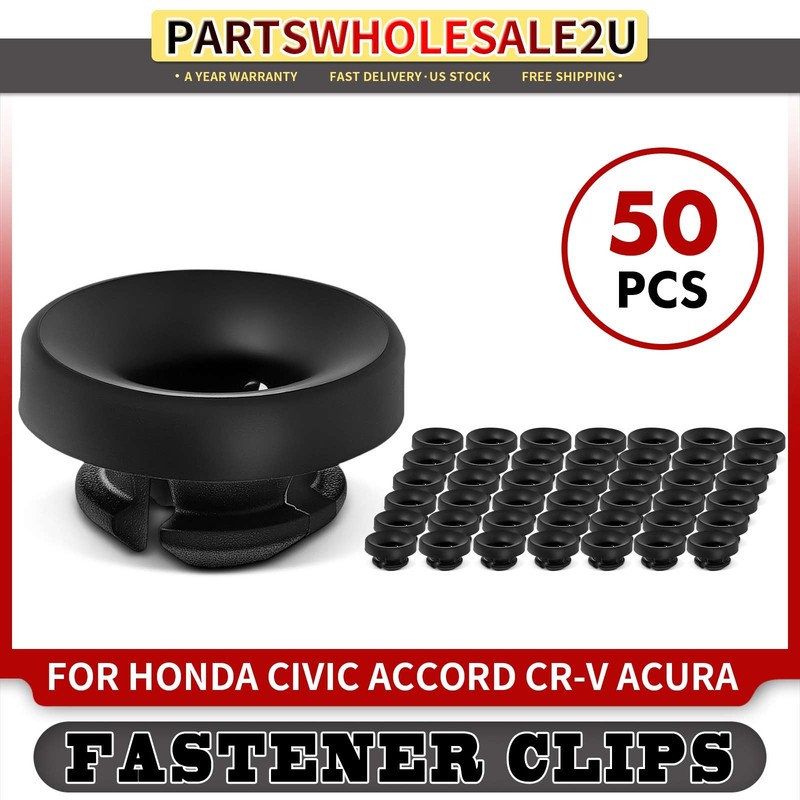 50Pcs 8mm Rod 11mm Hole Hood Prop Holder Grommet Retainers Clips for Honda Acura