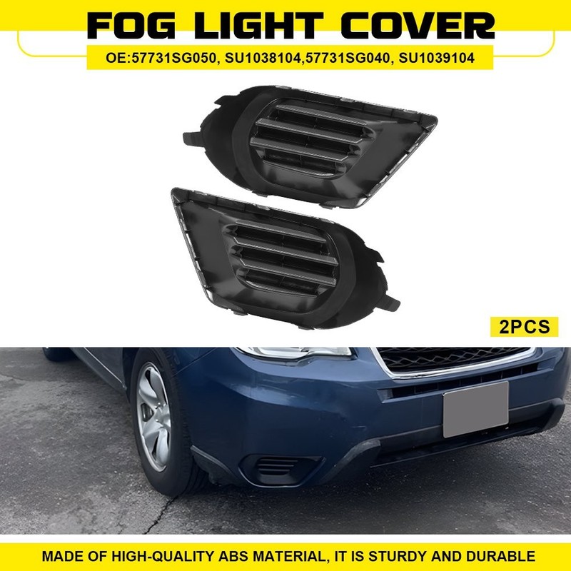 2pcs Fit Subaru 2014-2016 Forester Fog Light Cover Bezel Driver & Passenger Side