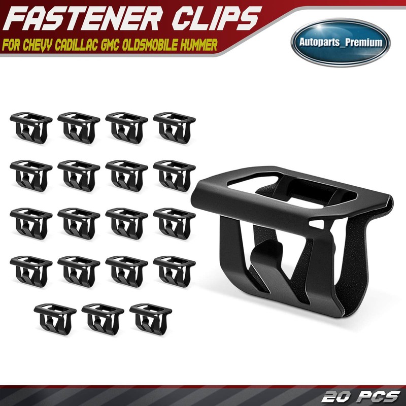 20Pcs Metal Grille & Bumper Cover Fastener Retainer Clips for Chevy Cadillac GMC