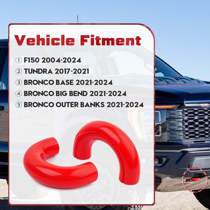 Tow Hooks Covers For 2004-25 Ford F150 2021-25 Bronco Base/Big Bend/Outer Banks gallery