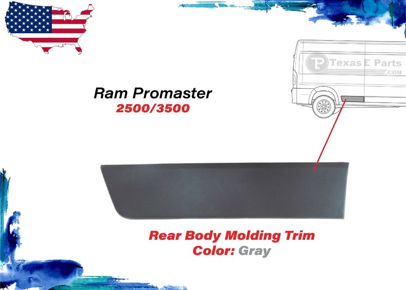Fits 2015-2018 Ram ProMaster Extended Rear Right Side Body Trim Local Pickup