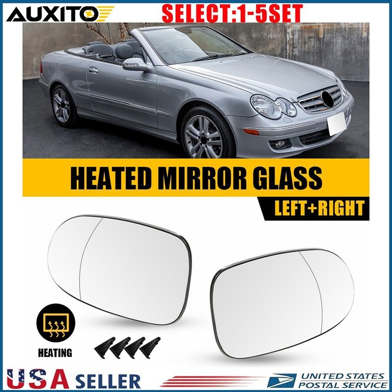 RH LH Side Mirror Glass Heated Fit Mercedes Benz CLK320 CLK350 CLK500/63 2-10X