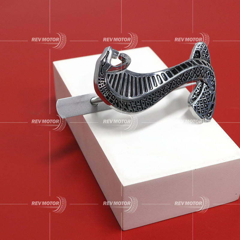 1X For Mustang Cobra SVT Snake Chrome & Black Grill Grille Emblem With Screw gallery