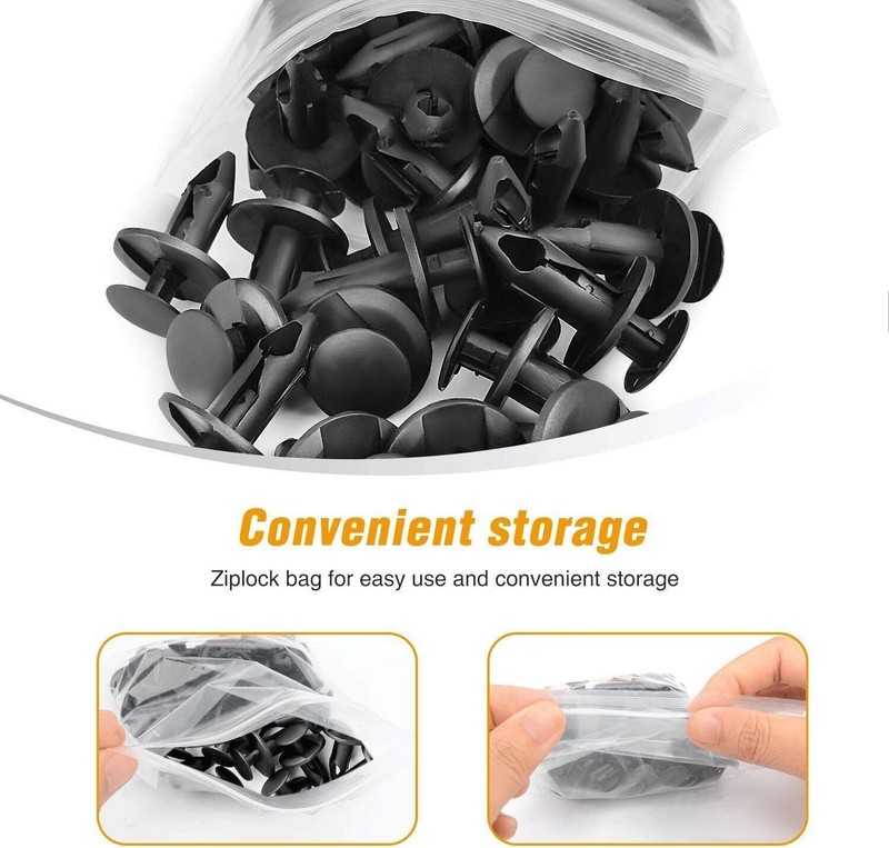 USA 100P 8mm Bumper Clips Retainer Auto Car Plastic Rivets Fastener Fender Push