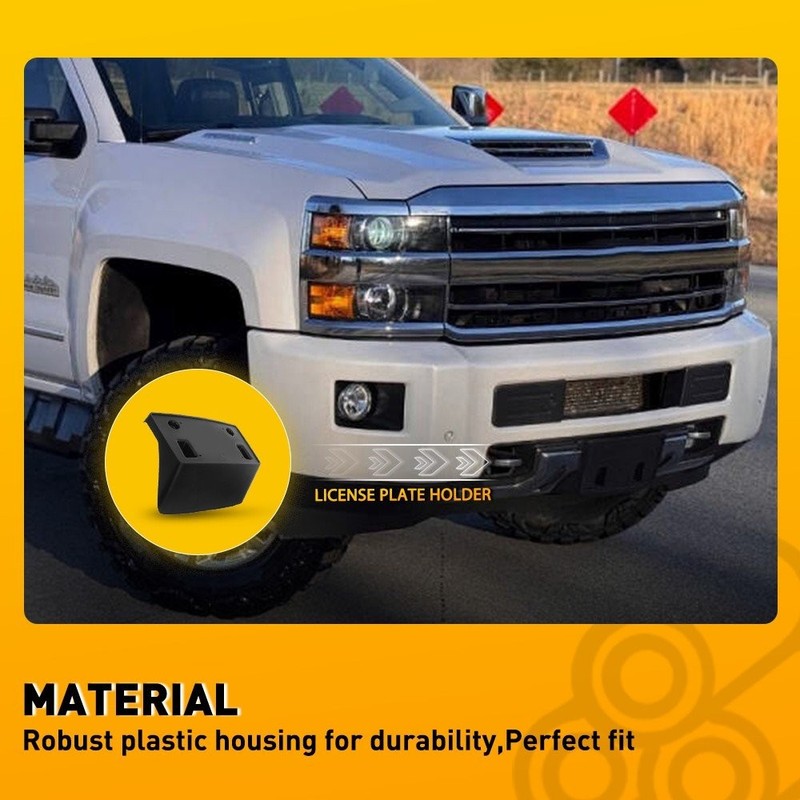 Front Bumper License Plate Bracket Holder Mount Fit Silverado 2500 3500 HD 15-19 gallery