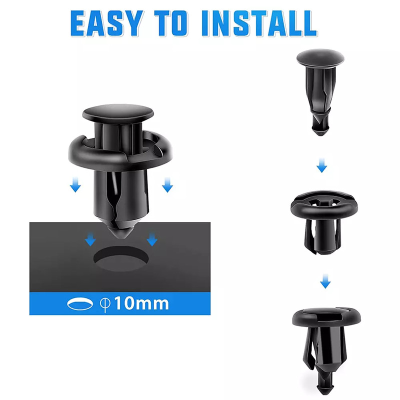 10mm Bumper Clips Retainer Auto Car Rivets Fastener Fender Push 100Pcs gallery